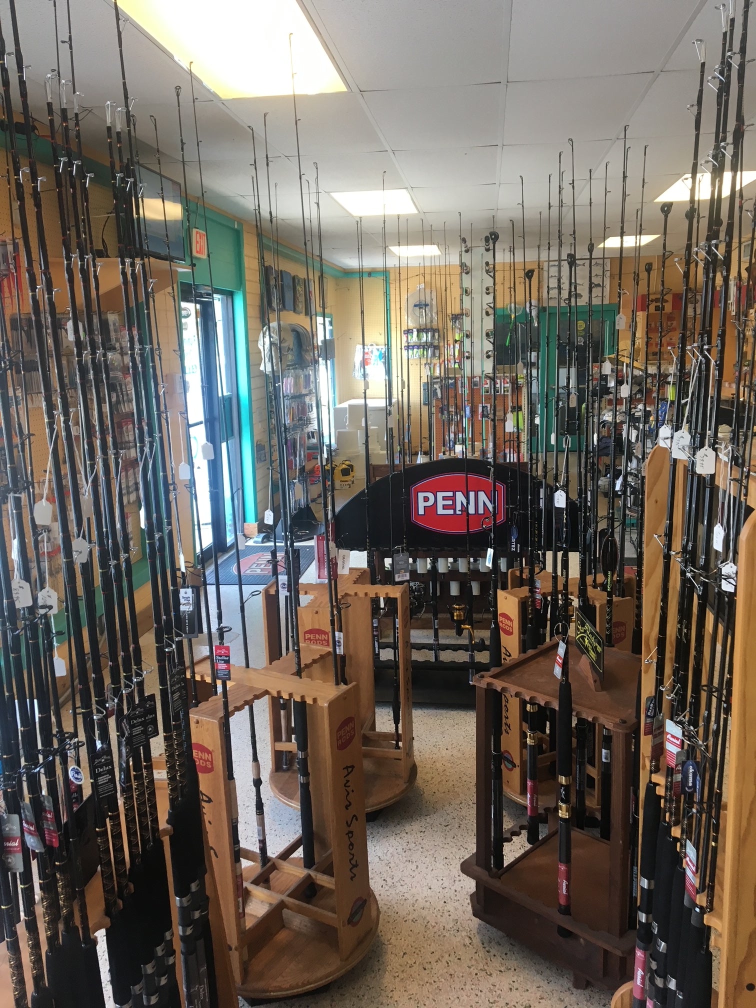 Variety of fishing rod displays